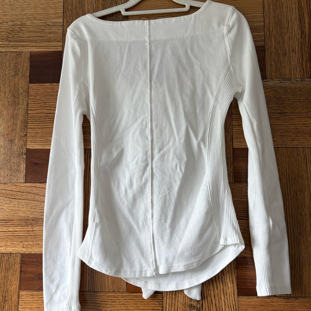 Free People | Looking Back Lace Up Long Sleeve Top White - Picture 3 of 6
